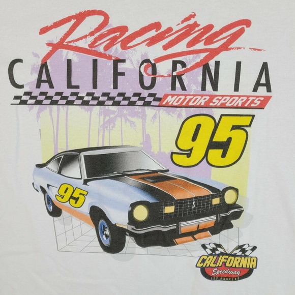 Racing California Speedway Motor Sports 95 T-Shirt Small White Made‎ In USA - Picture 3 of 10